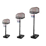 Canasta baloncesto con base rellenable, detalle mecanismo altura ajustable