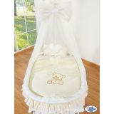 Moisés de Mimbre con Dosel y Ruedas My Sweet Baby Osito Crema - imagen 2