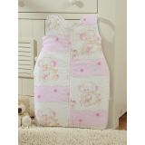 Cotton Sleeping Bag For Children, Size M, 6-12 Months, Tog 2.5, All-season, Pink Elephants