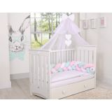 Protector de Cuna trenzado Knot Bumper My Sweet Baby - Rosa, Blanco y Verde - imagen 3