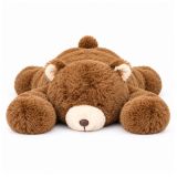 Oso de peluche marrón de Lean toys fabricado en suave material sintético
