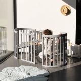 Cuna Ovalada 7 en 1 Waldin con Colchón de 3 Piezas - Gris