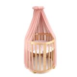 Dosel de tul para cuna en rosa palo con estructura de Waldin.
