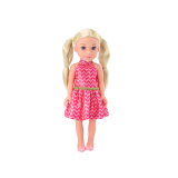 Muñeca Grande con Vestido Rosa y Coletas Rubias 46cm