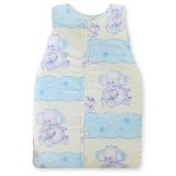 Cotton Sleeping Bag For Children, Size M, 6-12 Months, Tog 2.5, All-season, Blue Elephants
