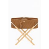 Moses Basket Boho Handmade With Stand - Caramel