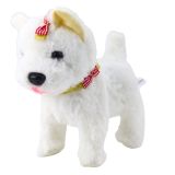 Perro Interactivo con Lazos que Camina y Ladra - Blanco