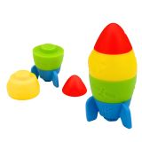 Set de Bloques de Goma Coloridos en Torre Cohete, 11 pcs