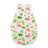 Cotton Sleeping Bag For Children, Size M, 3-12 Months, Tog 2.5, All-season - Coral Flamingos
