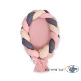 Cuna Nido trenzado 2 en 1 My Sweet Baby - Beige y Rosa - imagen 2
