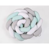Protector de Cuna Knot Bumper XXL My Sweet Baby - Blanco, Gris y Menta - imagen 2