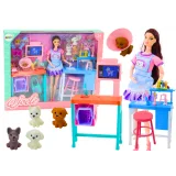 Set de Muñeca Veterinaria con Muebles y Accesorios para Mascotas