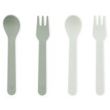 Cubiertos Infantiles Trixie 2-Pack Oliva - Cuchara y Tenedor