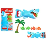 Juego de baño tiburón cazador de peces azul