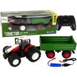 Tractor RC con Remolque 1:24 Rojo Verde