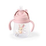 Vaso Babyono rosa con popote pesado, ideal antirrebosante.