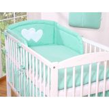 Juego de Cuna 2 piezas My Sweet Baby - Corazones Colgantes Mint