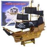 Modelo Decorativo de Barco Pirata con Velas Negras 33x29cm