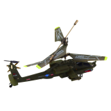 Helicóptero teledirigido Syma S109H caqui en vuelo con mando a distancia