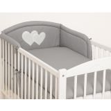 Protector de Cuna My Sweet Baby - Corazones Anthracite