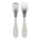 Cubertería de Metal Chicco para Bebés - 18 meses en Gris