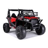 Buggy eléctrico JS360 de Lean Cars en color rojo, ideal para aventuras al aire libre.