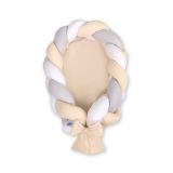 Nido trenzado 2 en 1 My Sweet Baby - Blanco, gris y beige