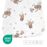Saco de dormir de bambú de Waldin en color blanco con diseño de abejas.