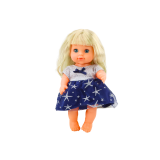 Muñeca con vestido azul marino y sonido de bebé