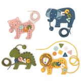 Juego de cordones con animales de madera Trixie - Aprendizaje divertido
