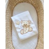 Manta de Fleece para Bebés - My Sweet Baby - Oso con Lazo Blanco
