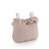 Organizador Boho Cambrass Taylor rosa, detalle tejido vichy 100% algodón