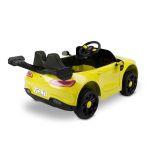 Toyz Volti amarillo, detalle interior ecopiel con cinturón y volante multimedia