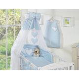 Juego de Cuna 5 Piezas My Sweet Baby con Dosel Corazones Azules
