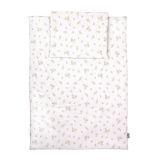 Juego de cama infantil Junior 90x120 con diseño de hojas marrones.