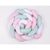 Protector de Cuna Knot Bumper XXL My Sweet Baby en blanco, rosa y menta - imagen 2