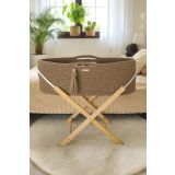 Moses Basket Boho Handmade With Stand - Sand