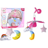 Carrusel de Cuna con Clip Universal y Pendientes de Peluche, Rosa