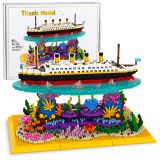 Titanic de bloques de construcción de Lean Toys con coral colorido.