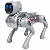 Perro Robot AI plateado de Lean toys, fabricado en plástico ABS duradero.