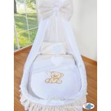 Moisés de Mimbre con Dosel y Ruedas My Sweet Baby Osito Blanco - imagen 2