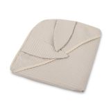 Capa de baño para bebé Sensillo beige 110x110 cm en algodón waffle, vista extendida