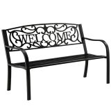 Banco de Jardín de Metal para 3 Personas WELCOME 127 cm Negro