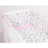 Protectores de Cuna My Sweet Baby - Nubes Gris/Rosa - imagen 2