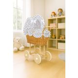 Carrito de Muñecas My Sweet Baby, Mimbre Natural con Ropa - imagen 3