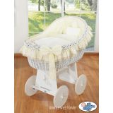 Moisés de Mimbre My Sweet Baby con Ruedas Blanco y Textil Crema - imagen 2