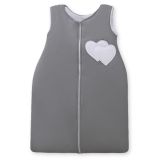 Cotton Sleeping Bag For Children, Size M, 6-12 Months, Tog 2.5, All-season, Hearts Anthracite
