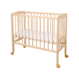 Cuna de colecho Waldin en uso junto a la cama de los padres.