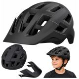 Casco MTB ajustable de Lean con visera desmontable, ideal para ciclismo.