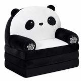 Sofá Panda en color blanco y negro, material suave y acogedor.